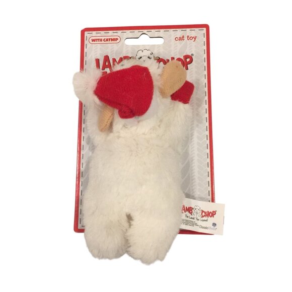 Lamb Chop Holiday Santa Hat Cat Toy with Catnip - Picture 2 of 3